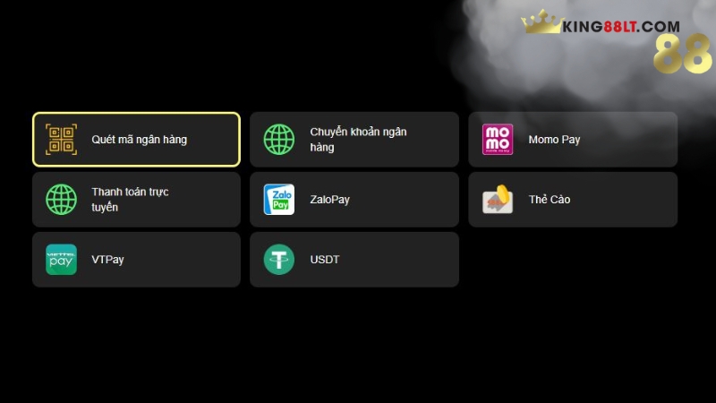 Tổng quan các phương thức nạp tiền tại King88